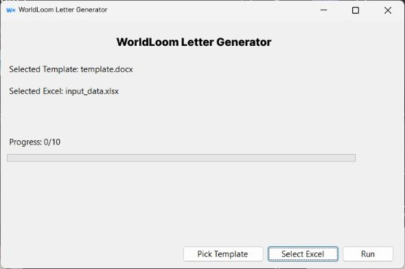 Wordloom Letter Generator - .net Desktop C# Tool Screenshot by Abdul Rahman
